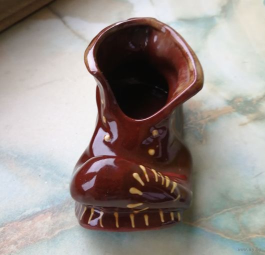 Пепельница Башмак. Обливная керамика СССР