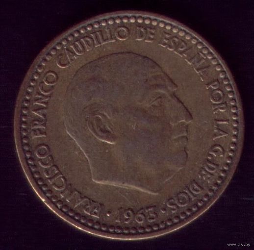 1 Песета 1963(63) год Испания