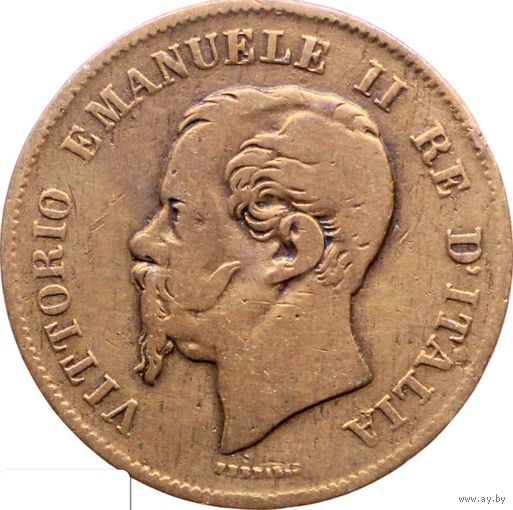 РАСПРОДАЖА!!! - ИТАЛИЯ 5 чентезимо 1862 год -" ВИКТОР ЭМАНУИЛ II"