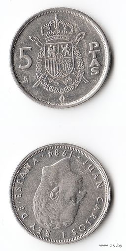 5 песет Испания 1984 года