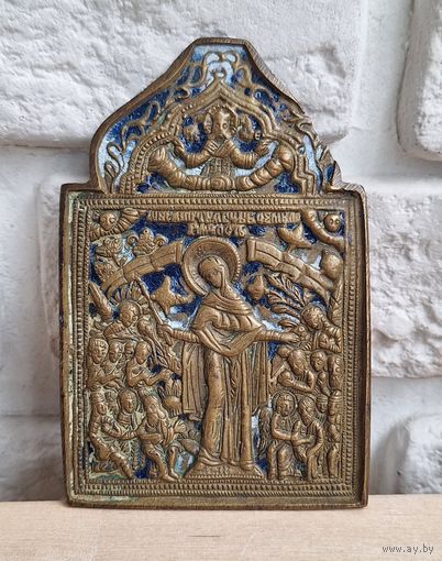 Икона "Всех Скорбящих Радость", две эмали.