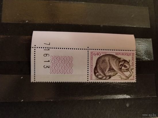 1970 Франция фауна чистая MNH** с купоном и номером листа выпускалась одиночкой (3-5)
