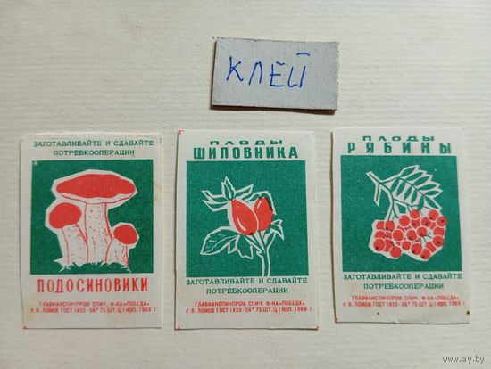 Спичечные этикетки ф.Победа. Потребительская кооперация, 1-ый выпуск. 1968 год