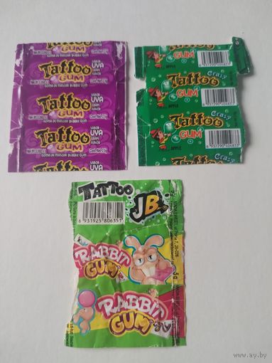 Обертки от жевательной резинки.