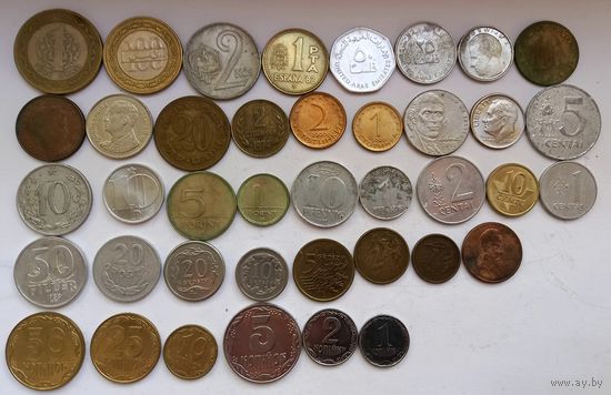 Монеты разных стран 40 штук