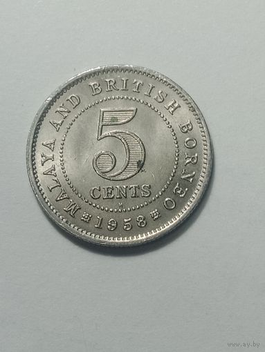 Малайзия и Британское Барнео 5 центов 1958 года .