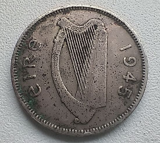 Ирландия 6 пенсов, 1945   7-6-33