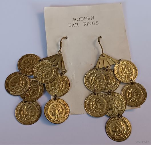 Серьги времён СССР. Все лоты с 1 рубля!