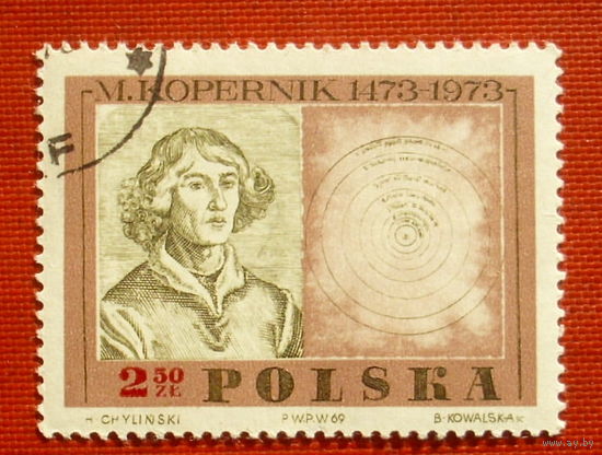 Польша. Коперник. ( 1 марка ) 1969 года. 4-1.