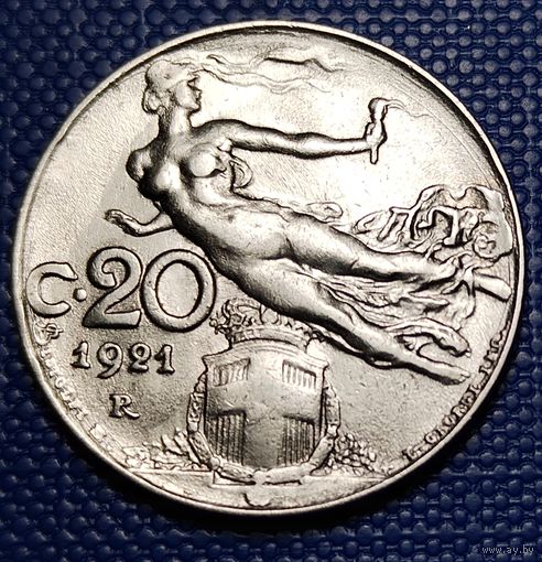 Италия 20 чентезимо 1921 г.