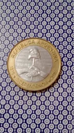 Аргентина 2 песо 2016 независимость 200 лет