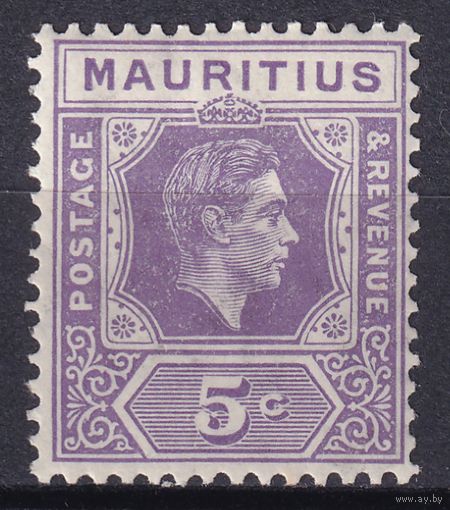 47.BrKM. Великобритания. Колонии. Маврикий. Георг VI. Стандарт. 5C. 1938 г. Mi.#206A.