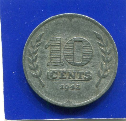 Нидерланды 10 центов 1942 , цинк