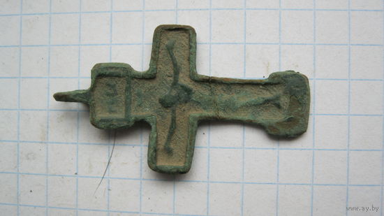 Крестик старинный, нательный. Бронза, литье.