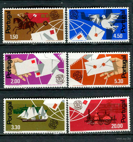 Португалия - 1974 - 100-летие Всемирного Почтового Союза - [Mi. 1248-1253] - полная серия - 6 марок. MNH.  (Лот 99Gb)-T25P42