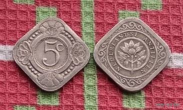 Антильские острова 5 центов 1965 года. Нидерланды. Одна из монет на фото. Без права выбора монеты, по системе фортуна!