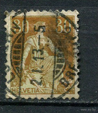 Швейцария - 1908/1940 - Гельвеция 30c - [Mi.104x] - 1 марка. Гашеная.  (Лот 97CB)