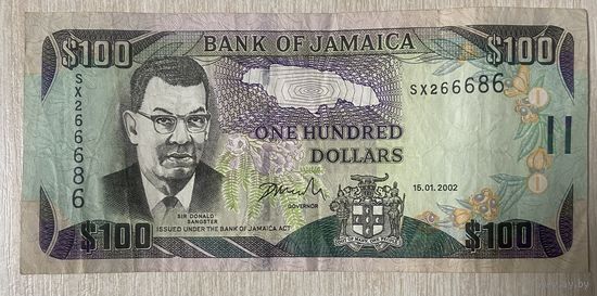 Банкнота 100 долларов 2002 год Ямайка Дональд Сангстер