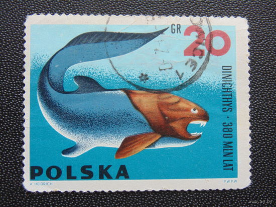 Польша 1966 г. Ископаемые животные. Динихтис.