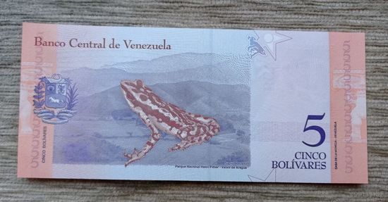 Werty71 Венесуэла 5 боливаров 2018 UNC банкнота лягушка