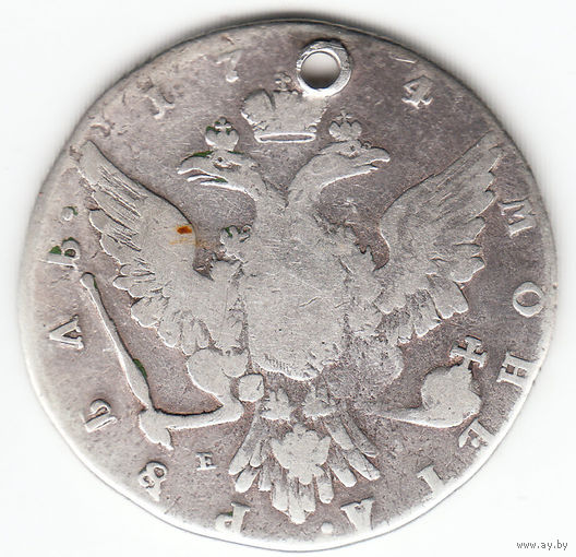 Рубль 1764г ммд, дврка