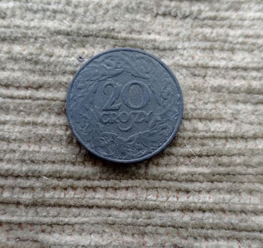 Werty71 Польша 20 грошей 1923 цинк