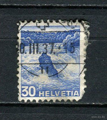 Швейцария - 1936 - Пейзажи. Рейнский водопад 30С - [Mi.303] - 1 марка. Гашеная.  (Лот 67EJ)-T2P22