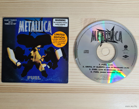 Metallica - Fuel (CD, Australia, 1998, лицензия) Part 3 of a 3 CD set Cardboard