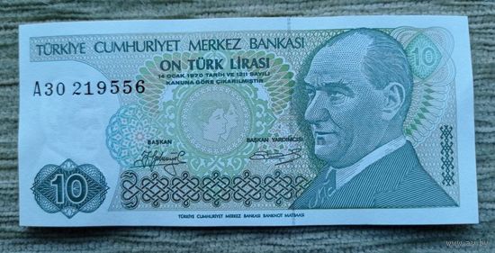 Werty71 Турция 10 лир 1979 аUNC банкнота 1970
