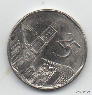 РЕСПУБЛИКА КУБА. 25 КОНВЕРТИРУЕМЫХ СЕНТАВО 2000.