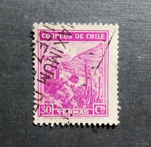 Марка Чили 1938 год Пейзаж