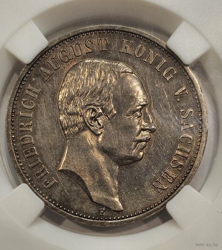 3 марки Саксонии UNC 1912 Шикарная патина