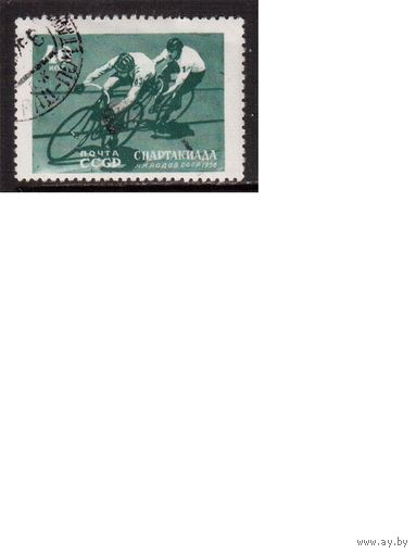 СССР-1956, (Заг.1827),  гаш. , Спартакиада, Велоспорт