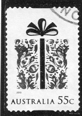 Австралия. Рождество 2013. Самоклейка. Рельефная печать