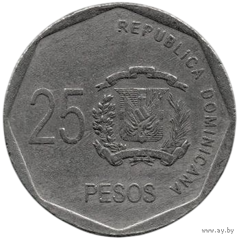 Доминиканская Республика (Доминикана). 25 песо 2005. Президент Грегорио Луперон.