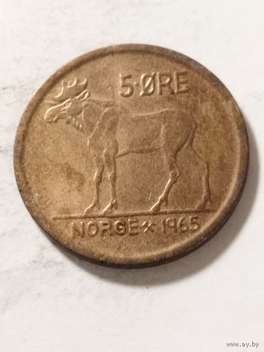Норвегия 5 оре 1965