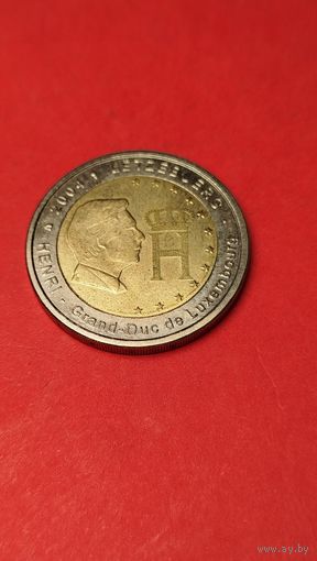 2 Евро 2004. Люксембург. Портрет и монограмма герцога Люксембурга Анри Нассау. С рубля. (04)
