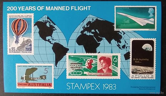 1983 Сувенирный листок. 200 years of manned flight.