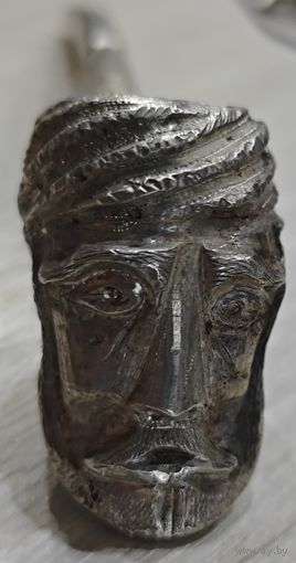 Антикварная, серебряная, курительная трубка. Голова Турка. Царизм. 133гр
