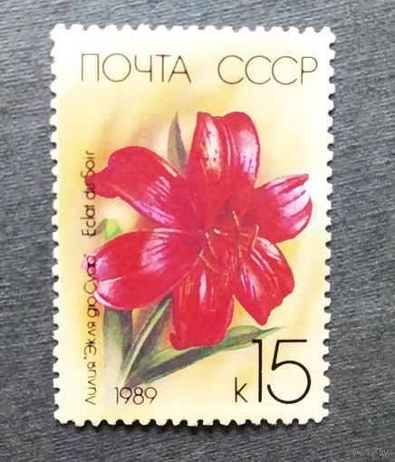 Марка СССР 1989 год Лилии