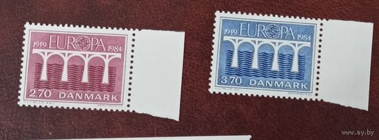 Дания**  Европа 1984  полная серия без наклеек и их следов
