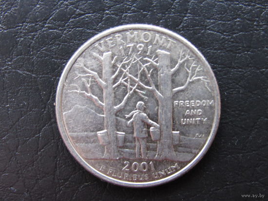 1\4 доллара,2001 Вермонт. США.