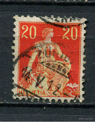 Швейцария - 1908/1940 - Гельвеция 20c - [Mi.102x] - 1 марка. Гашеная.  (Лот 98CB)