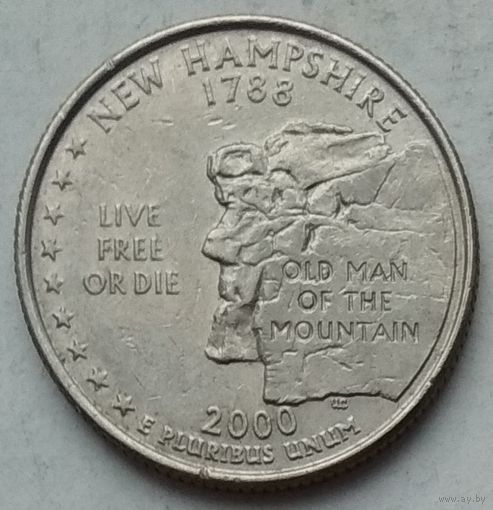 США 25 центов (квотер) 2000 г. Р. Нью-Гэмпшир