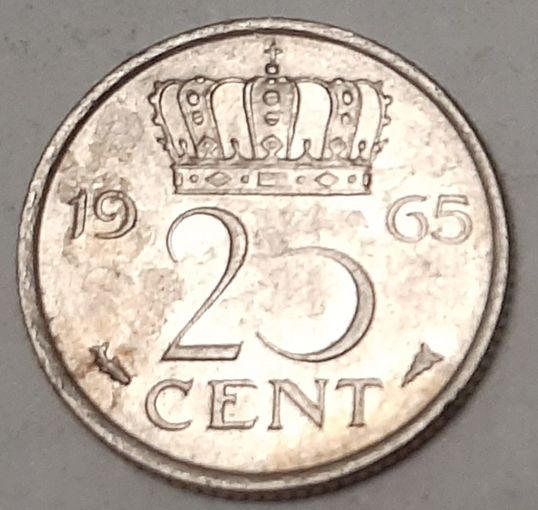 Нидерланды 25 центов, 1965 (14-19-30)