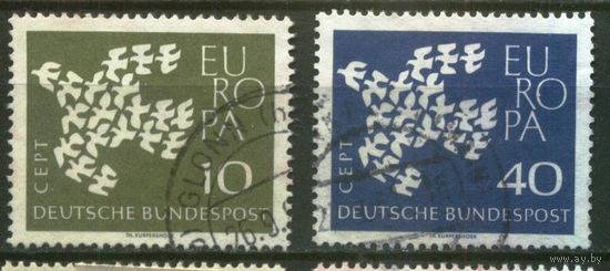 ГЕРМАНИЯ, ФРГ - 1961 [Mi. 367-368]  Гашеная (DE03)