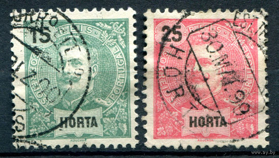 Португальские колонии - Хорта (Азорские о-ва) - 1899г. - Король Карлуш I - 2 марки - полная серия, гашёные [Mi 31-32]. #1-Po-23-A-1
