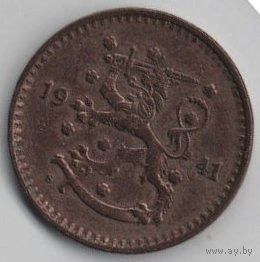 ФИНЛЯНДСКАЯ РЕСПУБЛИКА  1 МАРКА 1941. МЕДЬ