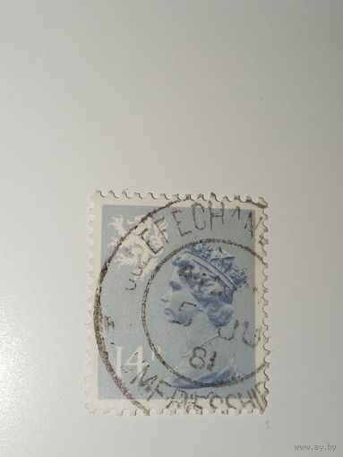 Великобритания 1971 Профиль королевы Елизаветы II, созданный на основе скульптуры Арнольда Машина
