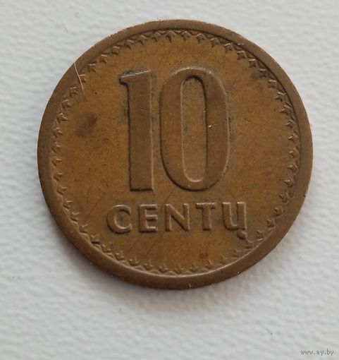 Литва 10 центов 1991